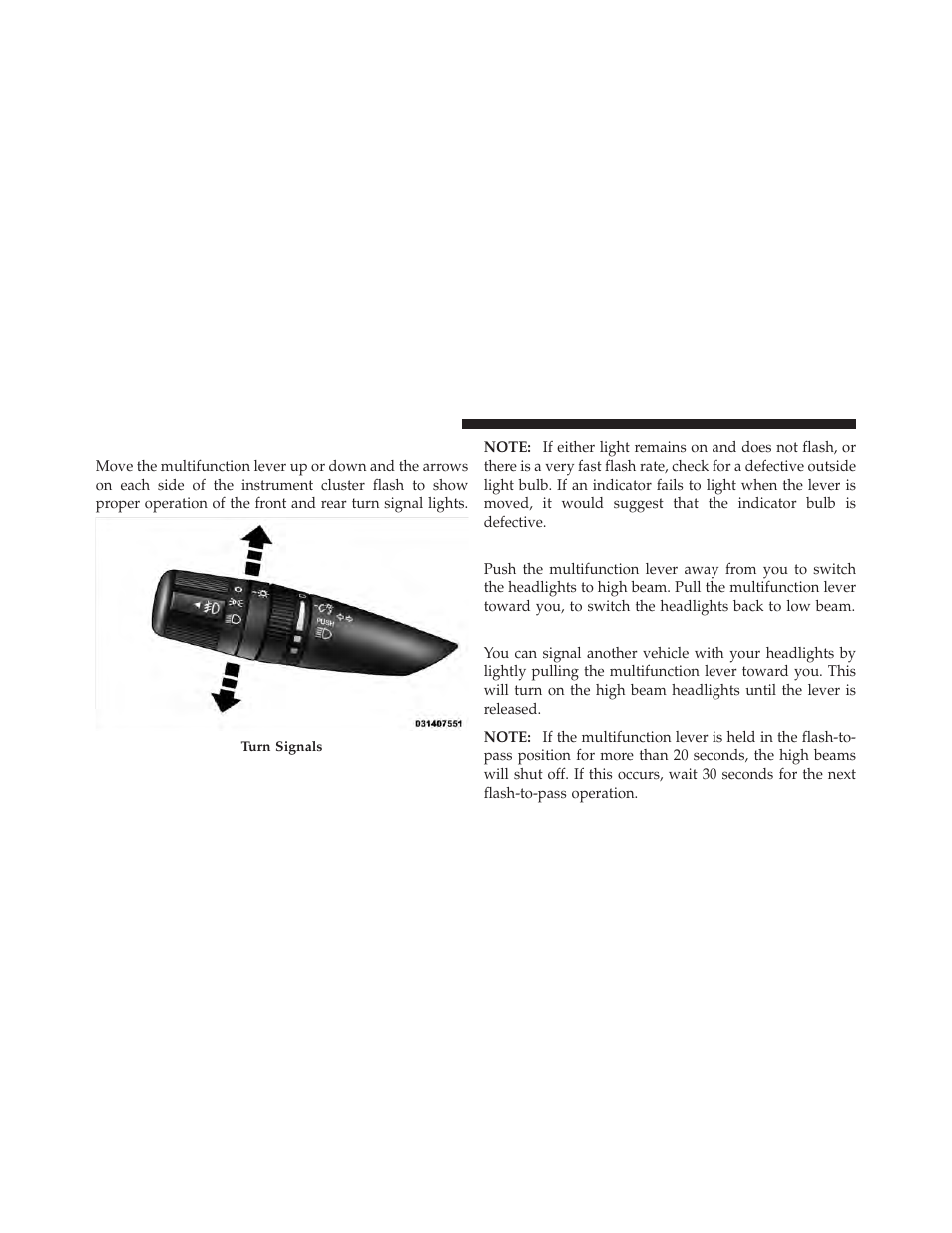 Turn signals, High/low beam switch, Flash-to-pass | Jeep 2011 Patriot - Owner Manual User Manual | Page 152 / 490