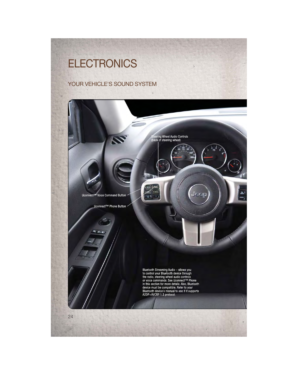 Electronics, Your vehicle's sound system | Jeep 2011 Patriot - User Guide User Manual | Page 26 / 80