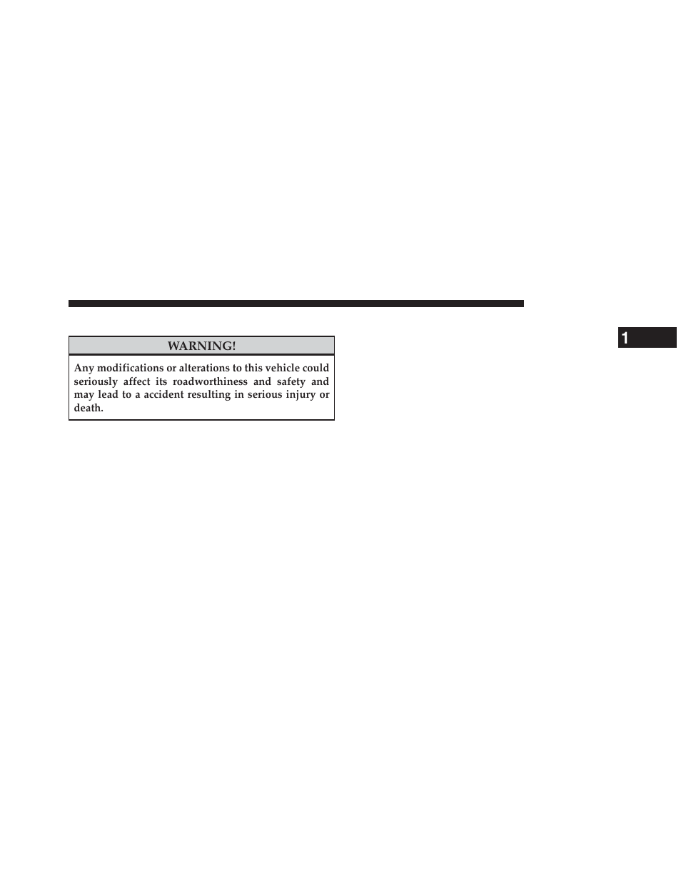 Vehicle modifications/alterations | Jeep 2011 Wrangler - Owner Manual User Manual | Page 11 / 603