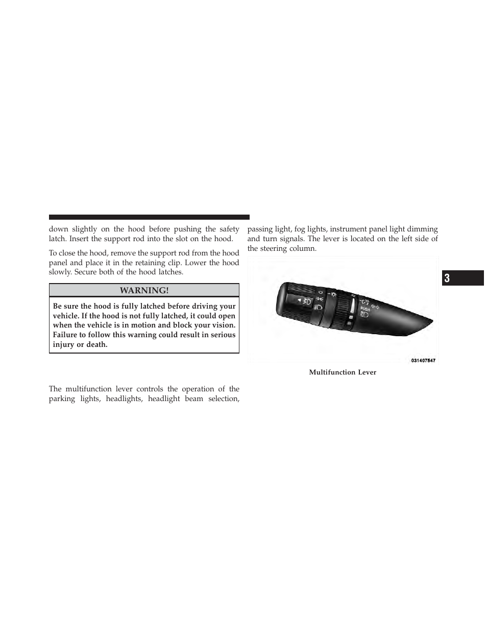 Lights, Multifunction lever | Jeep 2011 Wrangler - Owner Manual User Manual | Page 151 / 603