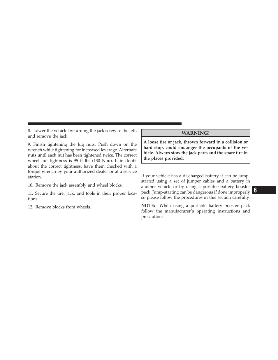 Jump-starting procedures | Jeep 2011 Wrangler - Owner Manual User Manual | Page 493 / 603