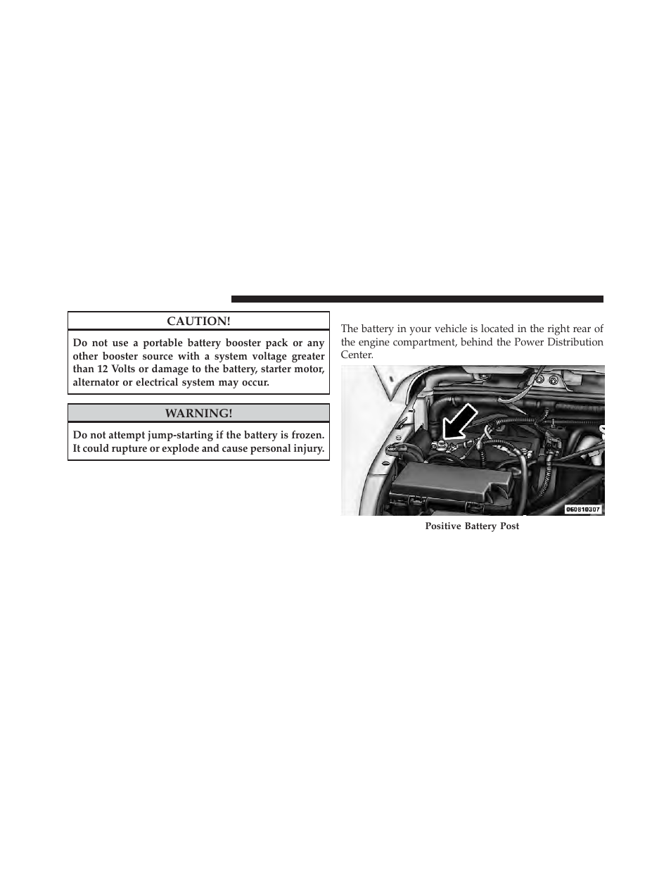 Preparations for jump-start | Jeep 2011 Wrangler - Owner Manual User Manual | Page 494 / 603