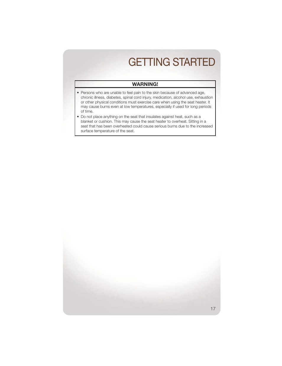 Getting started | Jeep 2011 Wrangler - User Guide User Manual | Page 19 / 88