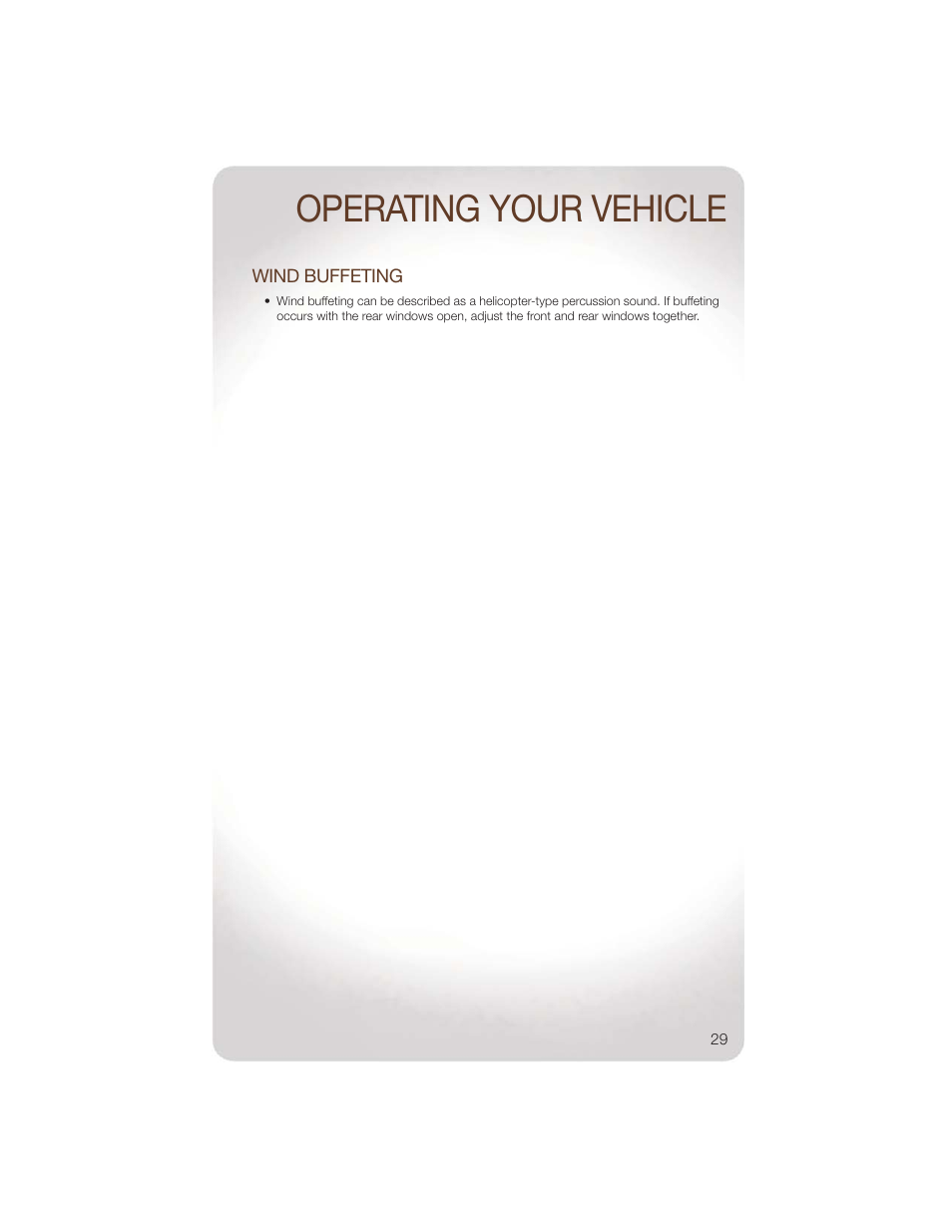 Wind buffeting, Operating your vehicle | Jeep 2011 Wrangler - User Guide User Manual | Page 31 / 88