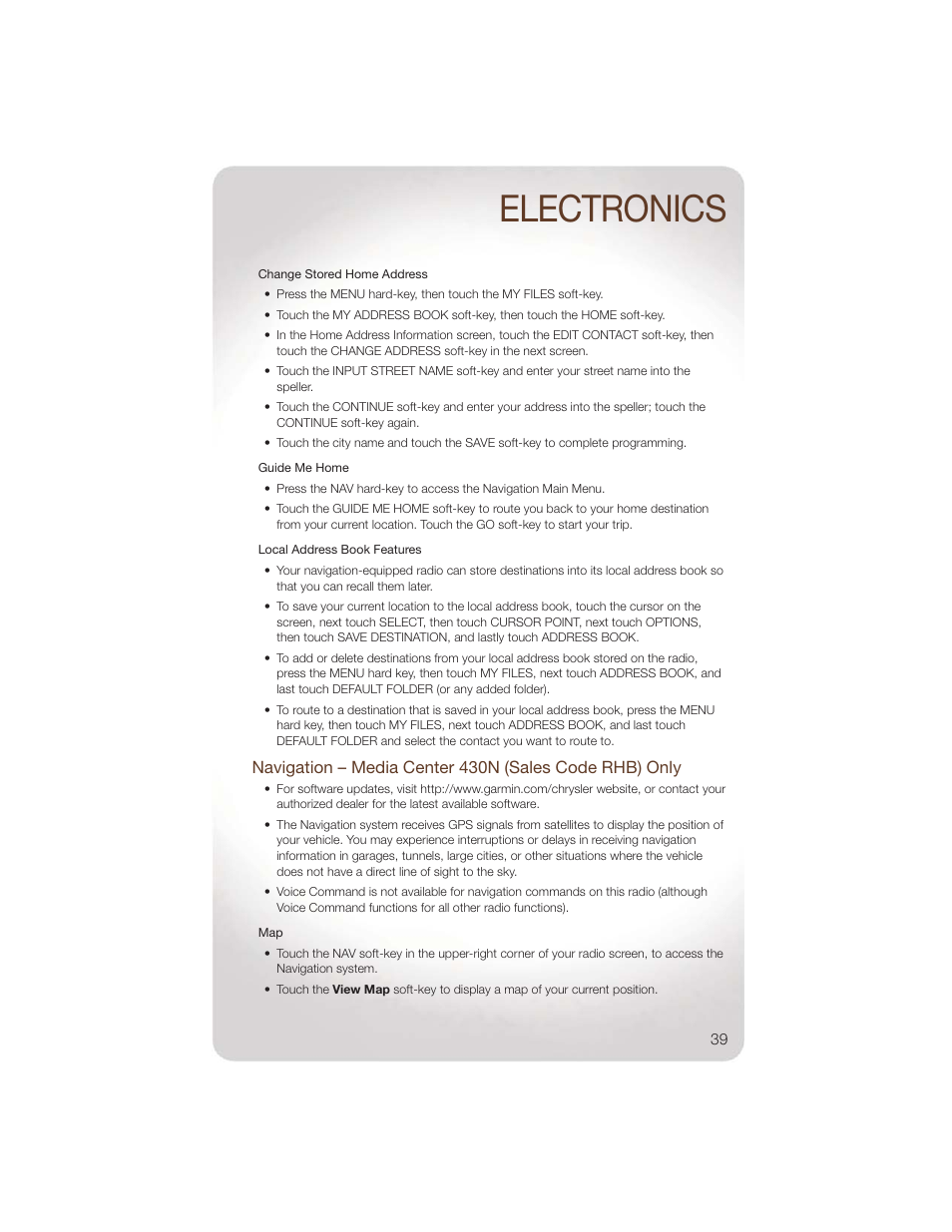 Electronics | Jeep 2011 Wrangler - User Guide User Manual | Page 41 / 88