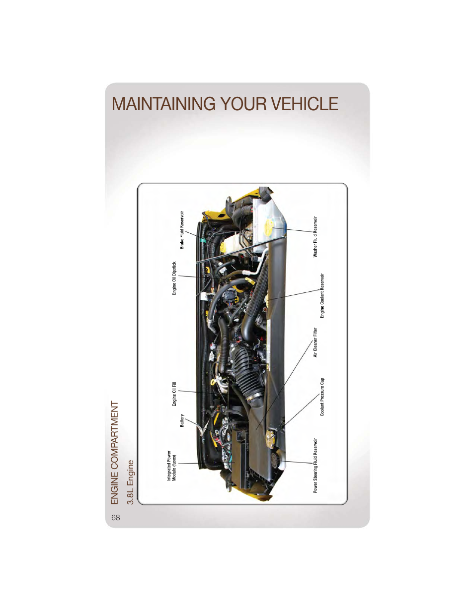 Engine compartment, 8l engine, Maintaining your vehicle | Jeep 2011 Wrangler - User Guide User Manual | Page 70 / 88