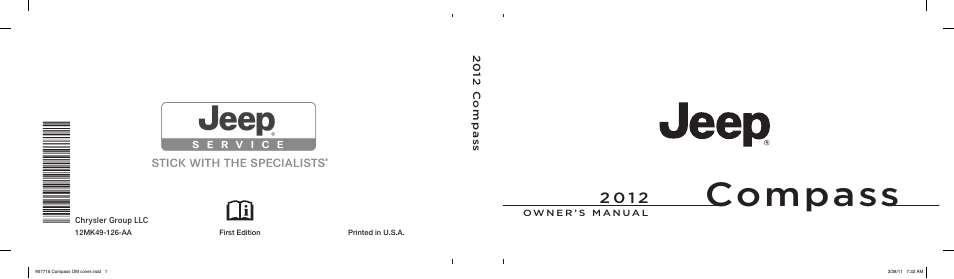 Jeep 2012 Compass - Owner Manual User Manual | 497 pages