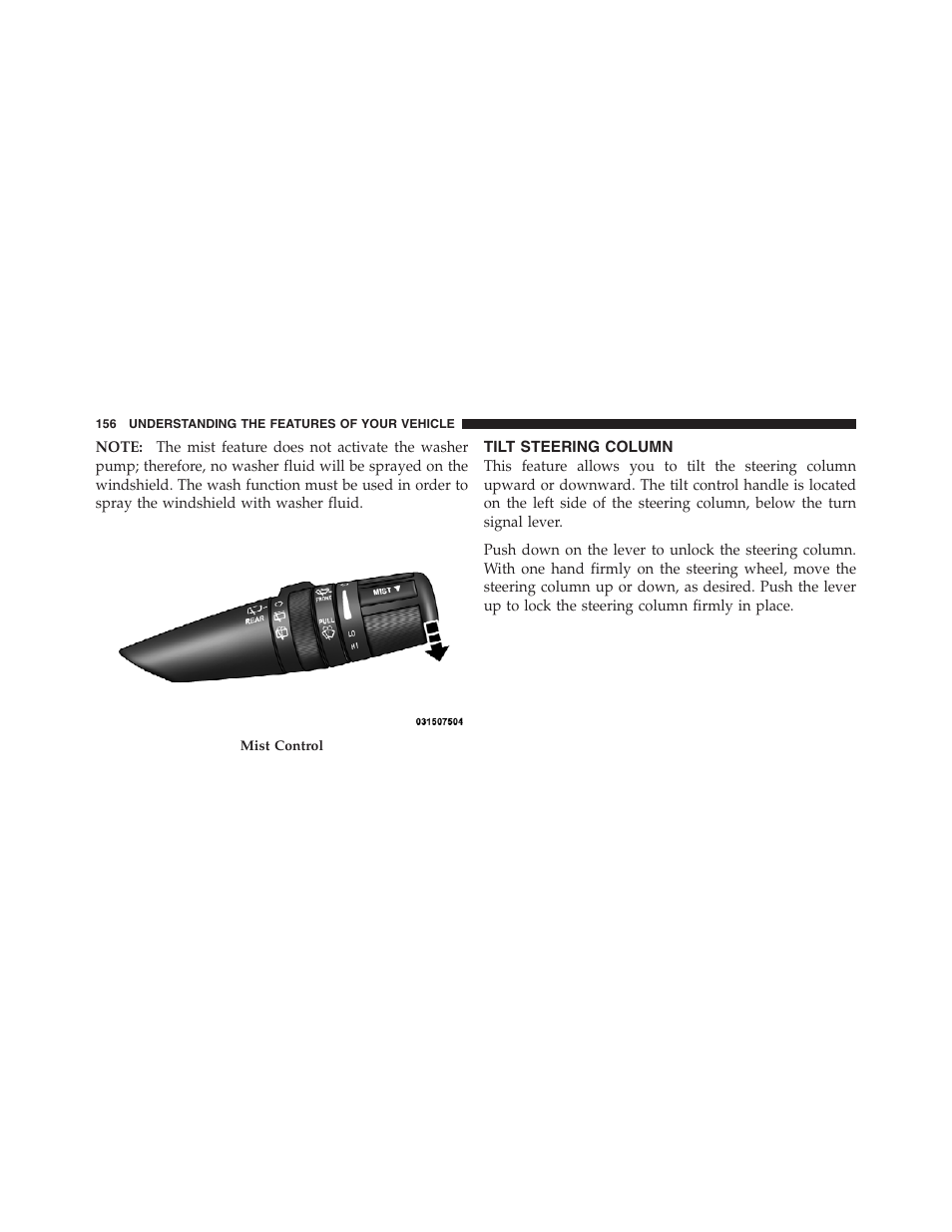 Tilt steering column | Jeep 2012 Compass - Owner Manual User Manual | Page 158 / 497