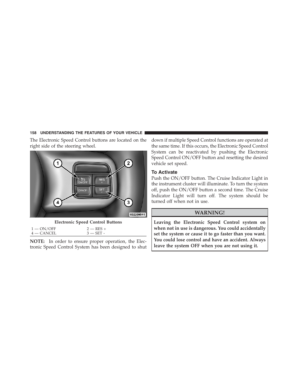 To activate | Jeep 2012 Compass - Owner Manual User Manual | Page 160 / 497