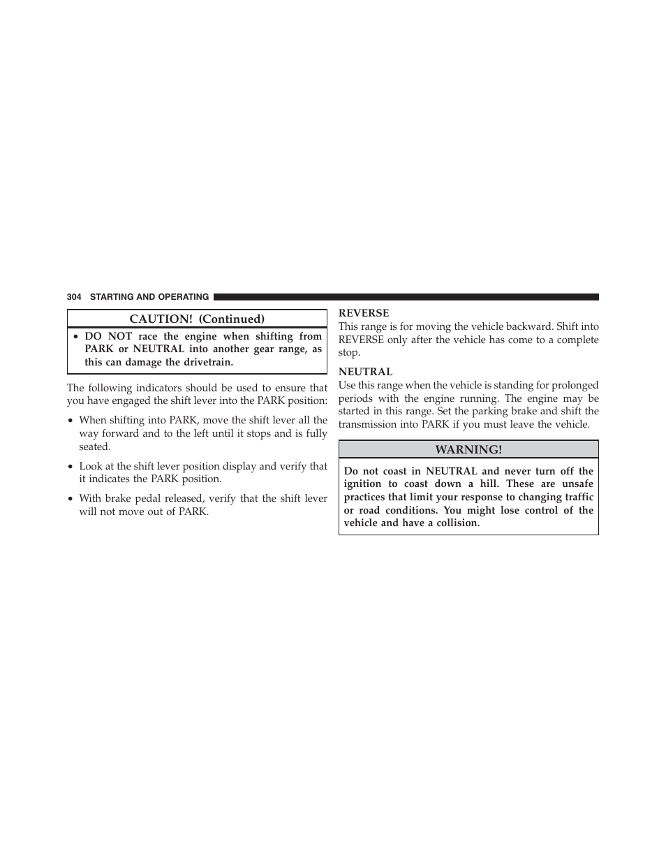 Jeep 2012 Compass - Owner Manual User Manual | Page 306 / 497