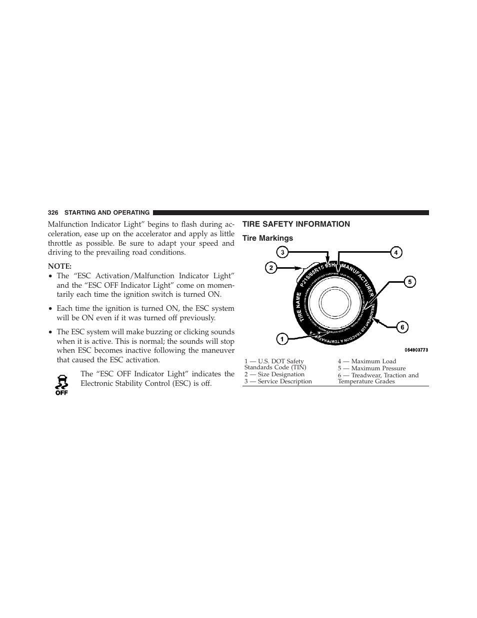 Tire safety information, Tire markings | Jeep 2012 Compass - Owner Manual User Manual | Page 328 / 497