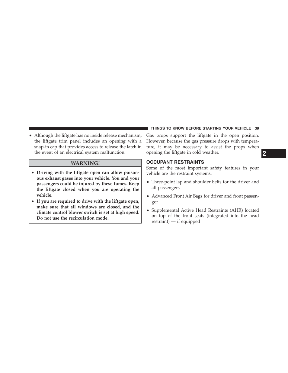 Occupant restraints | Jeep 2012 Compass - Owner Manual User Manual | Page 41 / 497