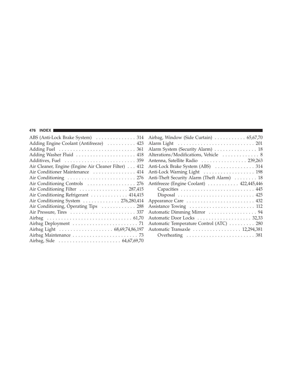 Jeep 2012 Compass - Owner Manual User Manual | Page 478 / 497