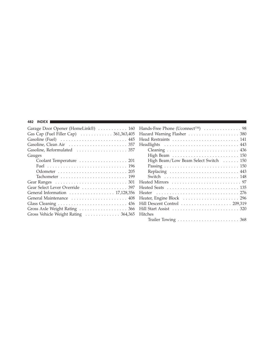 Jeep 2012 Compass - Owner Manual User Manual | Page 484 / 497
