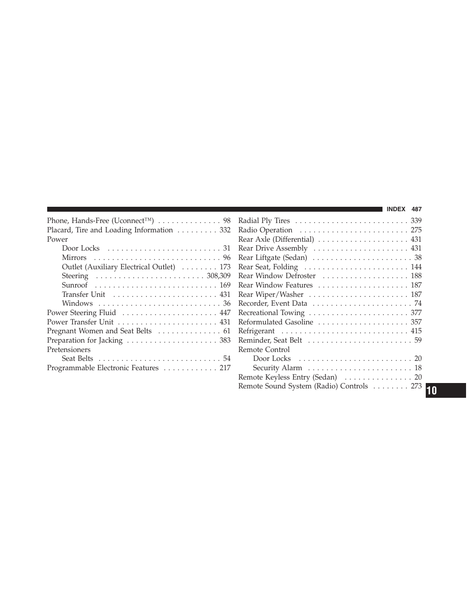 Jeep 2012 Compass - Owner Manual User Manual | Page 489 / 497