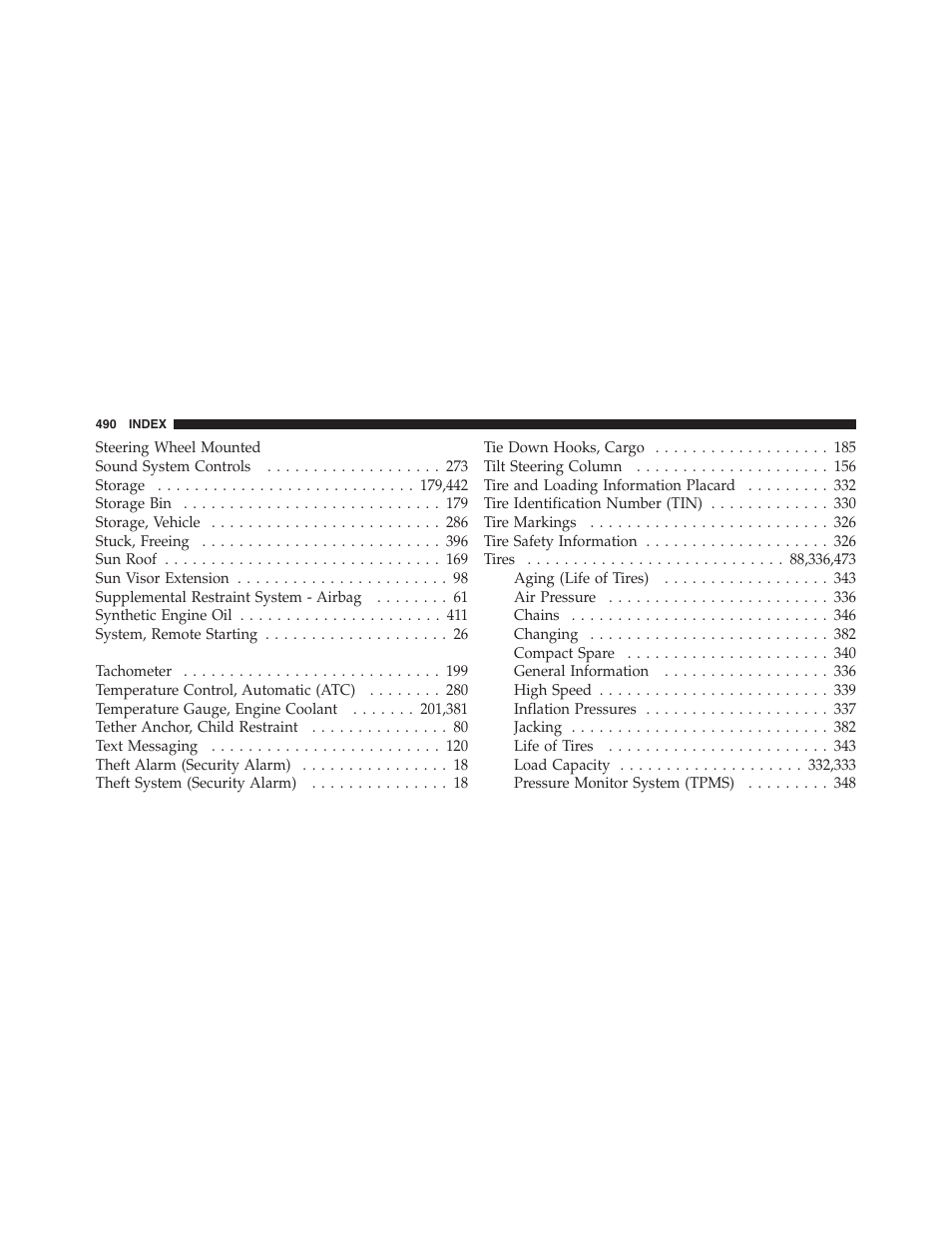 Jeep 2012 Compass - Owner Manual User Manual | Page 492 / 497