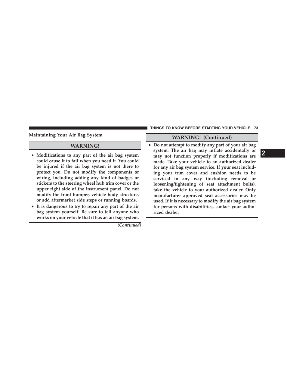 Jeep 2012 Compass - Owner Manual User Manual | Page 75 / 497