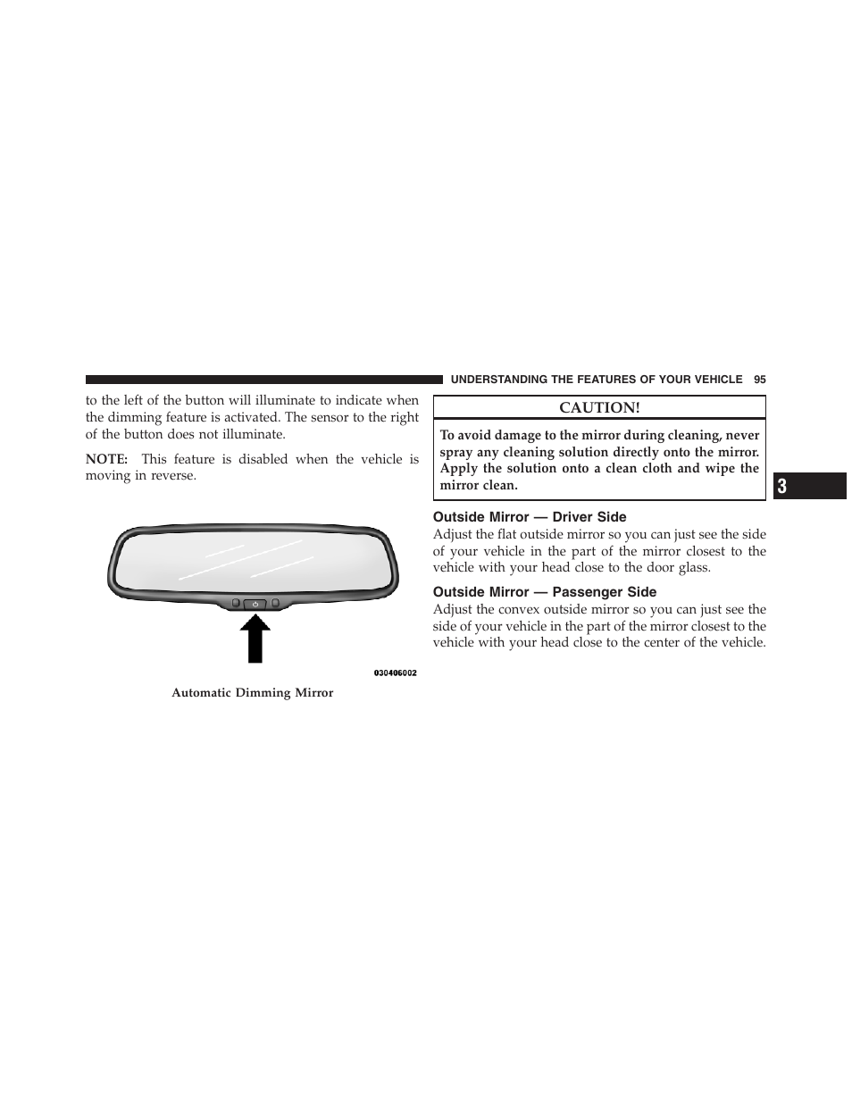 Outside mirror — driver side, Outside mirror — passenger side | Jeep 2012 Compass - Owner Manual User Manual | Page 97 / 497