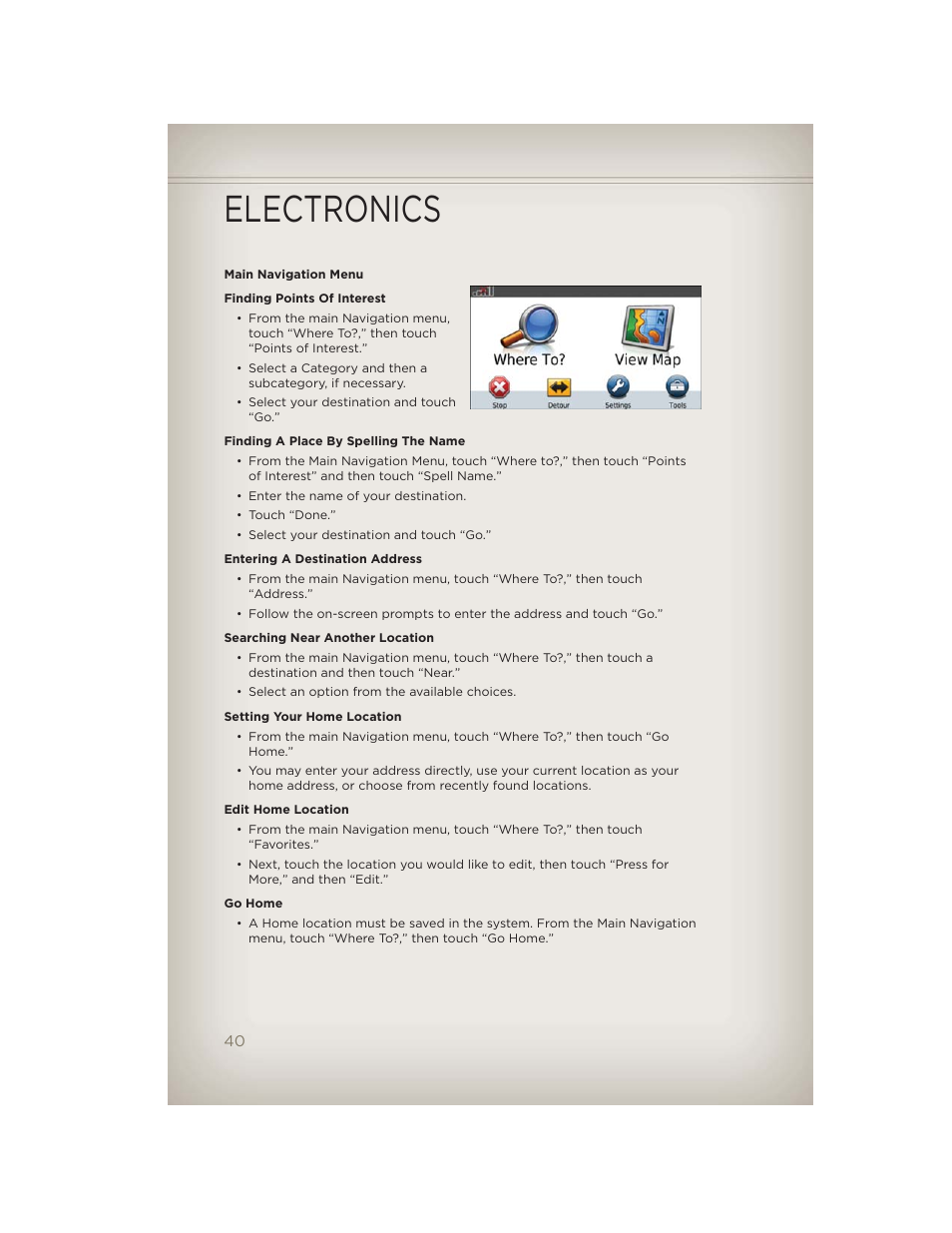 Electronics | Jeep 2012 Compass - User Guide User Manual | Page 42 / 108