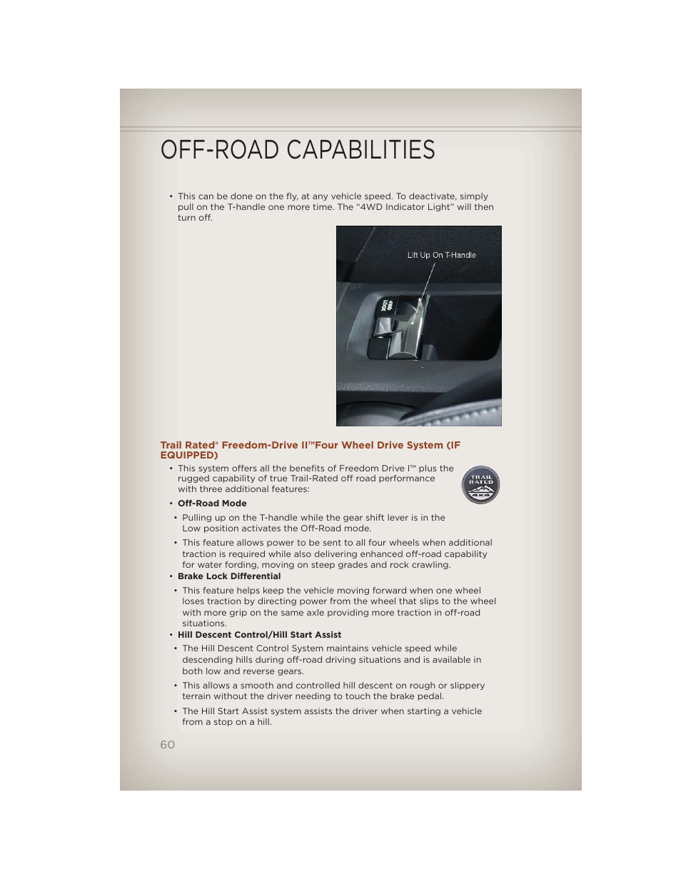 Off-road capabilities | Jeep 2012 Compass - User Guide User Manual | Page 62 / 108