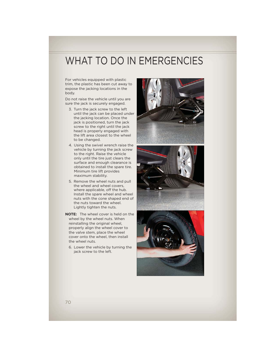 What to do in emergencies | Jeep 2012 Compass - User Guide User Manual | Page 72 / 108