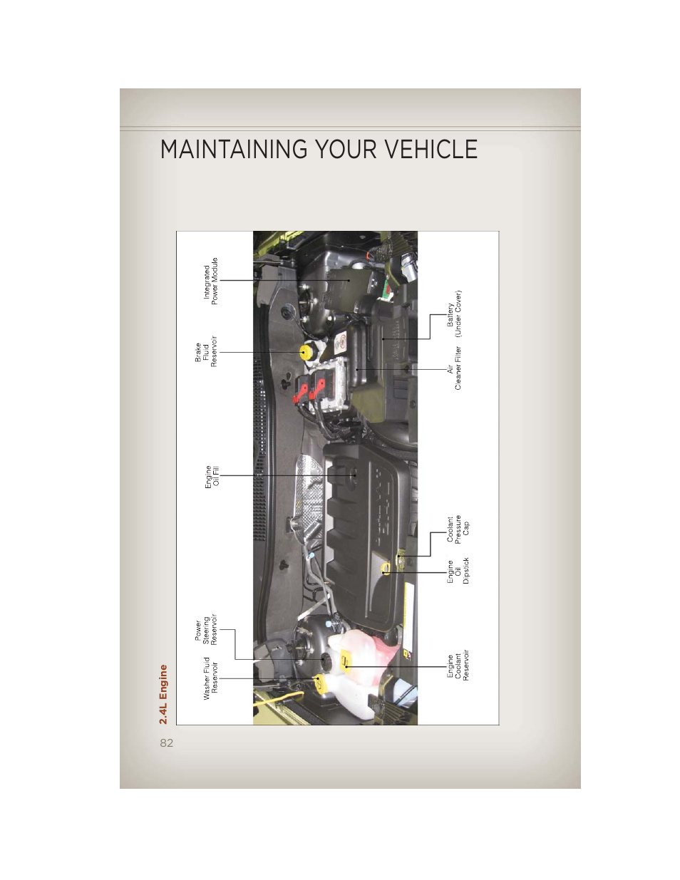 4l engine, Maintaining your vehicle | Jeep 2012 Compass - User Guide User Manual | Page 84 / 108