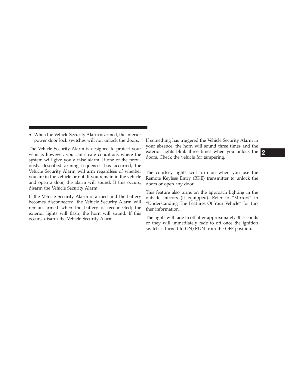 Tamper alert, Illuminated entry | Jeep 2012 Grand Cherokee - Owner Manual User Manual | Page 25 / 679