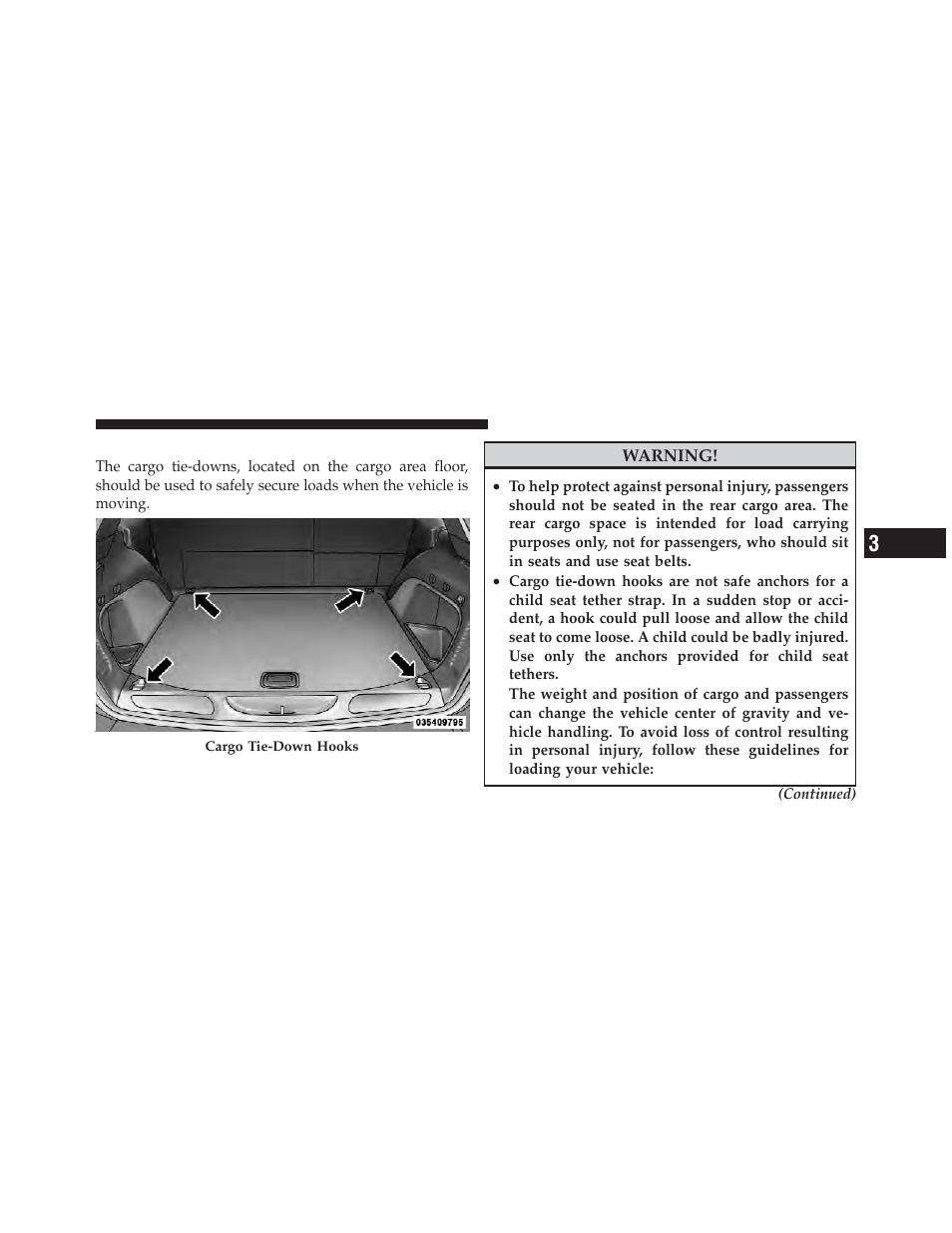 Cargo tie-down hooks | Jeep 2012 Grand Cherokee - Owner Manual User Manual | Page 275 / 679