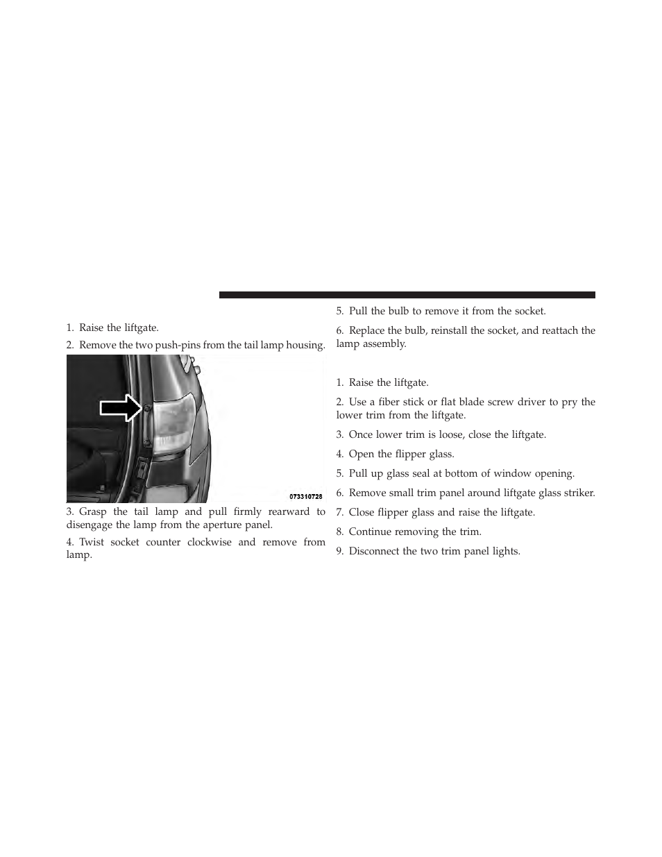Rear tail, stop, turn signal, and backup lamps, Rear liftgate mounted tail lamp, Rear tail, stop, turn signal, and backup | Lamps | Jeep 2012 Grand Cherokee - Owner Manual User Manual | Page 622 / 679