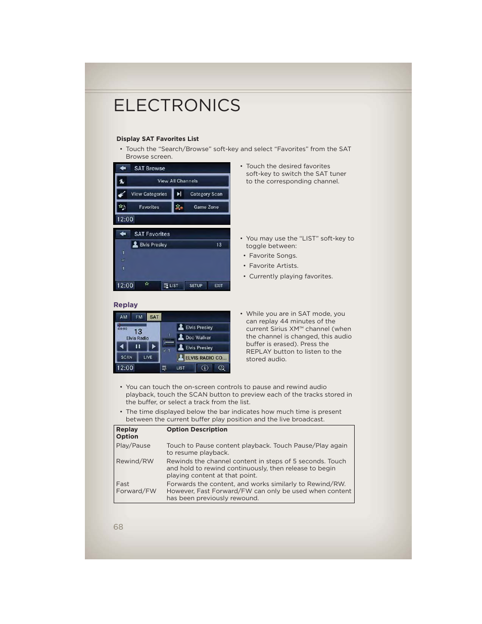 Replay, Electronics | Jeep 2012 Grand Cherokee SRT - User Guide User Manual | Page 70 / 148