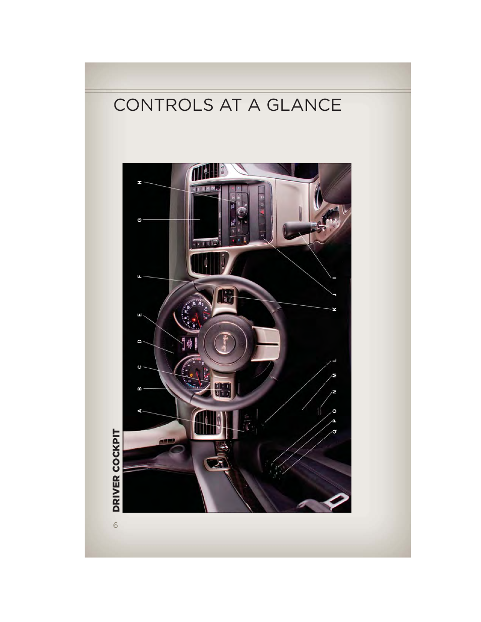 Controls at a glance, Driver cockpit | Jeep 2012 Grand Cherokee SRT - User Guide User Manual | Page 8 / 148