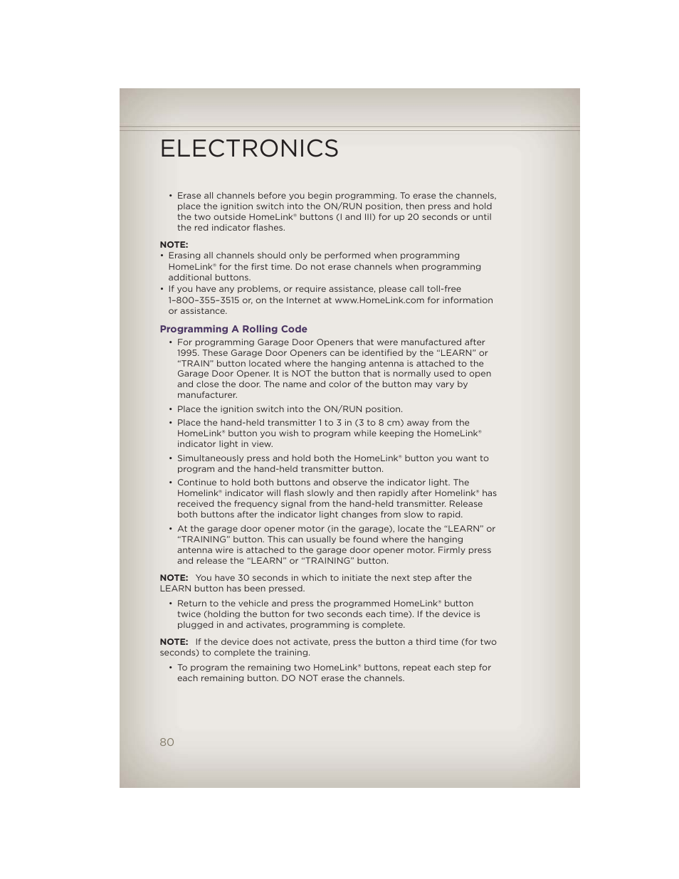 Programming a rolling code, Electronics | Jeep 2012 Grand Cherokee SRT - User Guide User Manual | Page 82 / 148