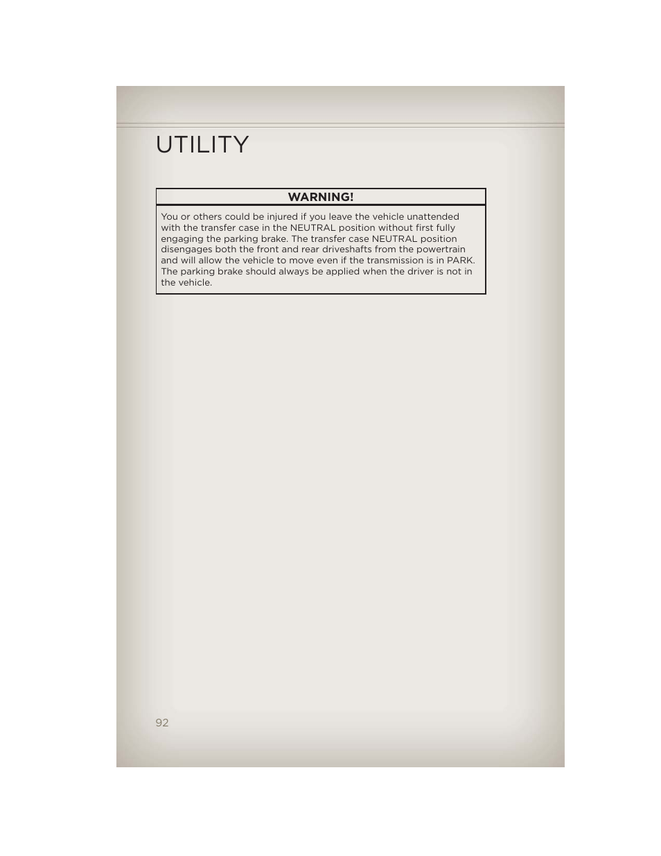 Utility | Jeep 2012 Grand Cherokee SRT - User Guide User Manual | Page 94 / 148