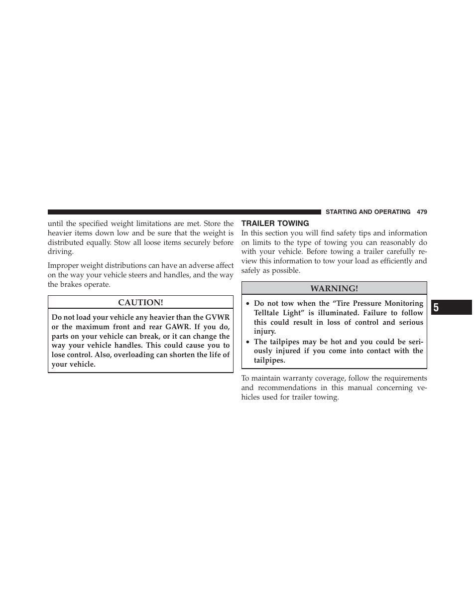 Trailer towing | Jeep 2012 Grand Cherokee SRT - Owner Manual User Manual | Page 481 / 612