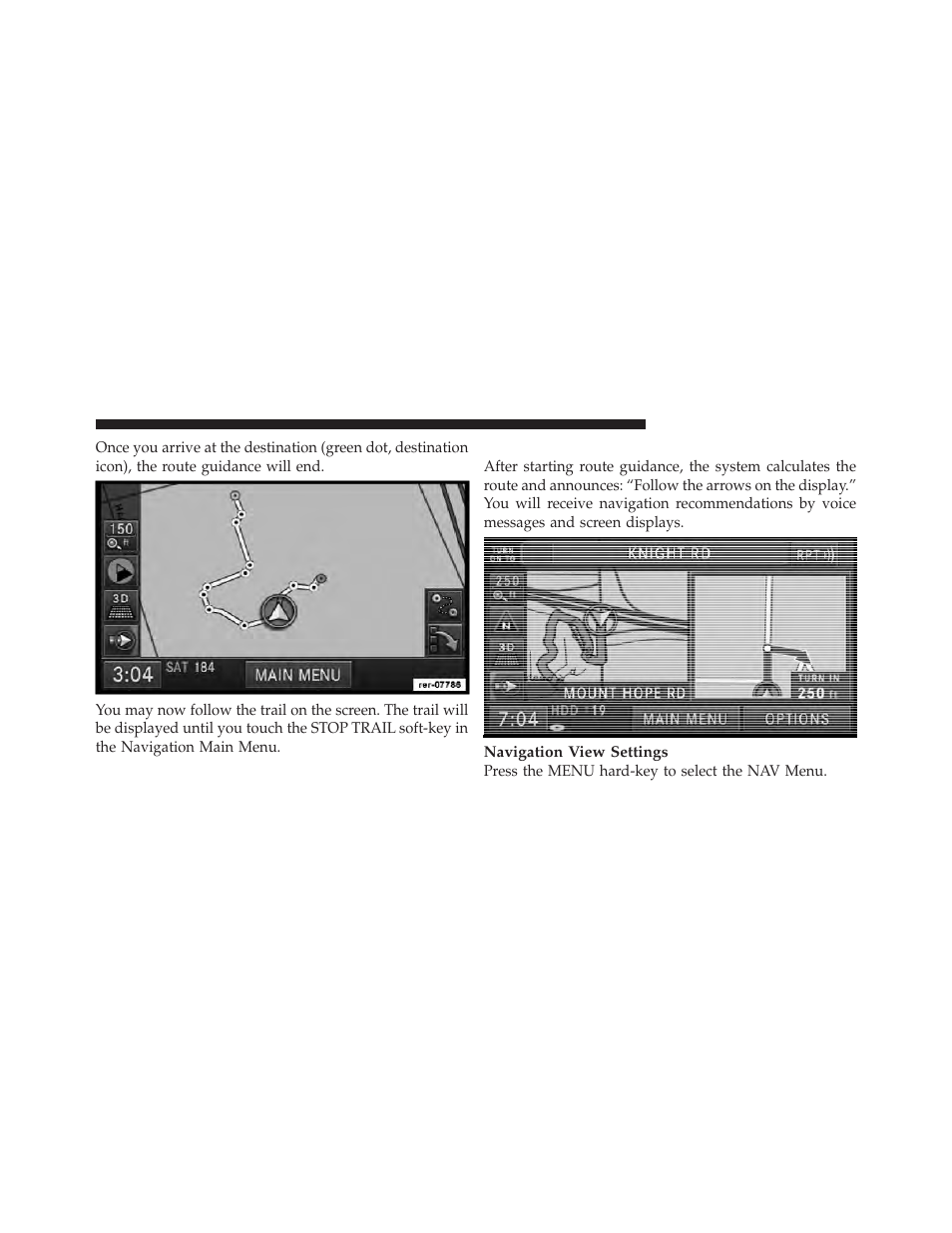 Route guidance | Ram Trucks MEDIA CENTER 730N for Chrysler User Manual | Page 172 / 216