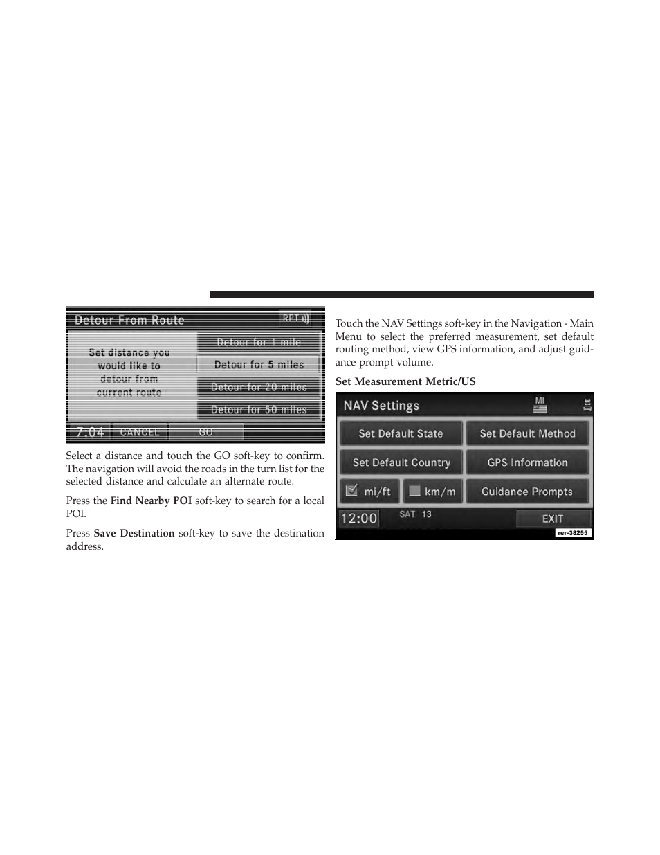 Navigation default settings | Ram Trucks MEDIA CENTER 730N for Chrysler User Manual | Page 187 / 216