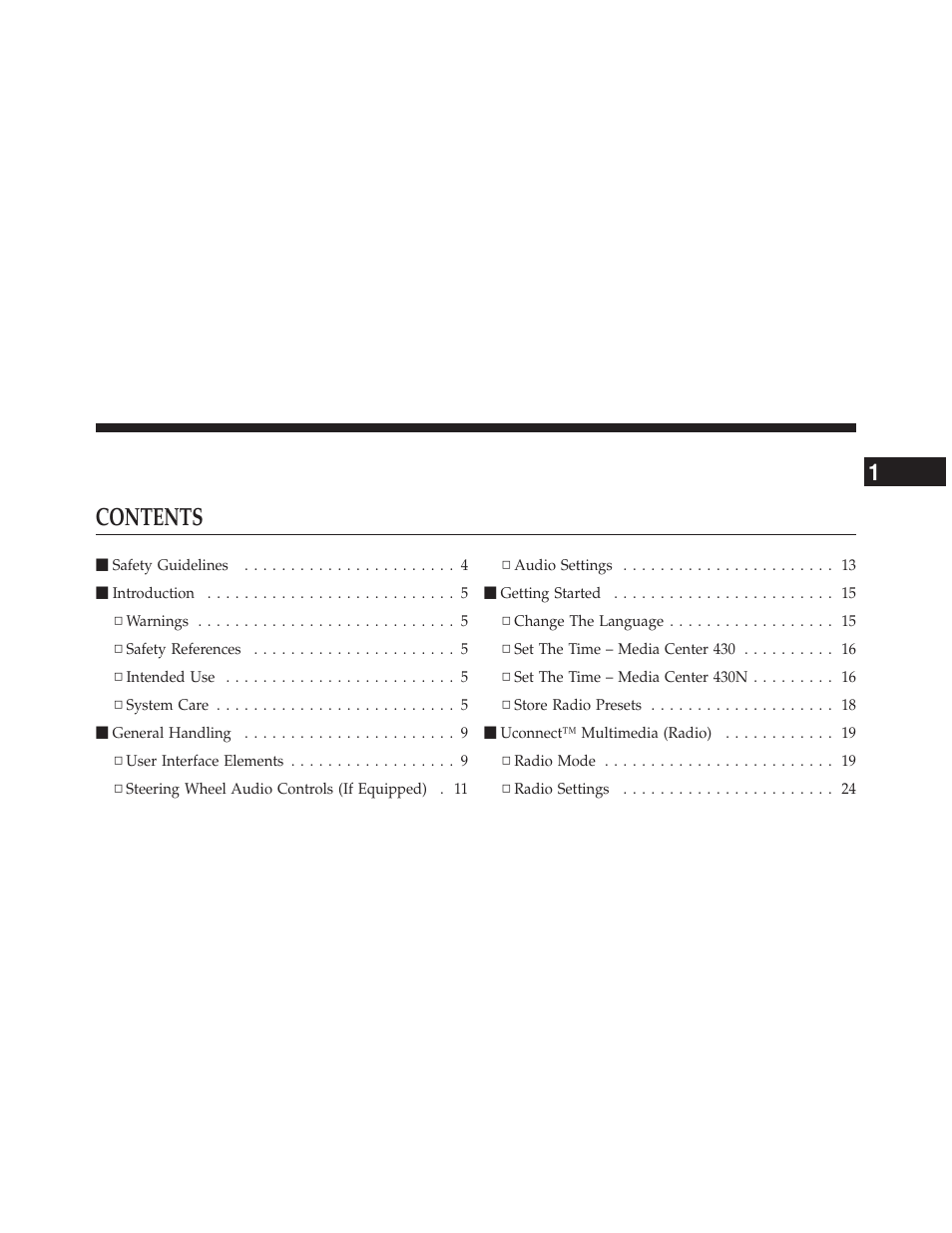 Ram Trucks MEDIA CENTER 430N for Jeep User Manual | Page 2 / 136