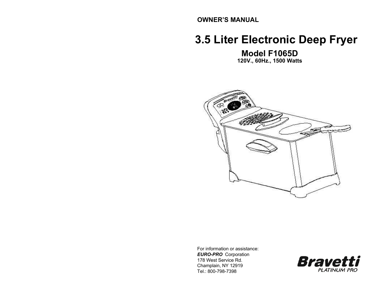 Bravetti F1065D User Manual | 6 pages