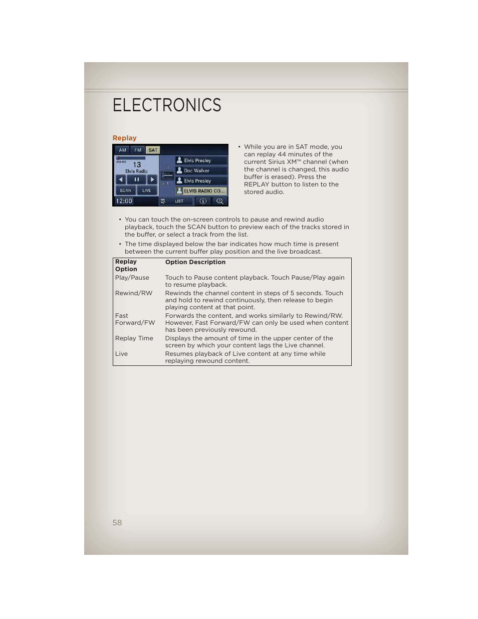 Replay, Electronics | Jeep 2012 Liberty - User Guide User Manual | Page 60 / 124