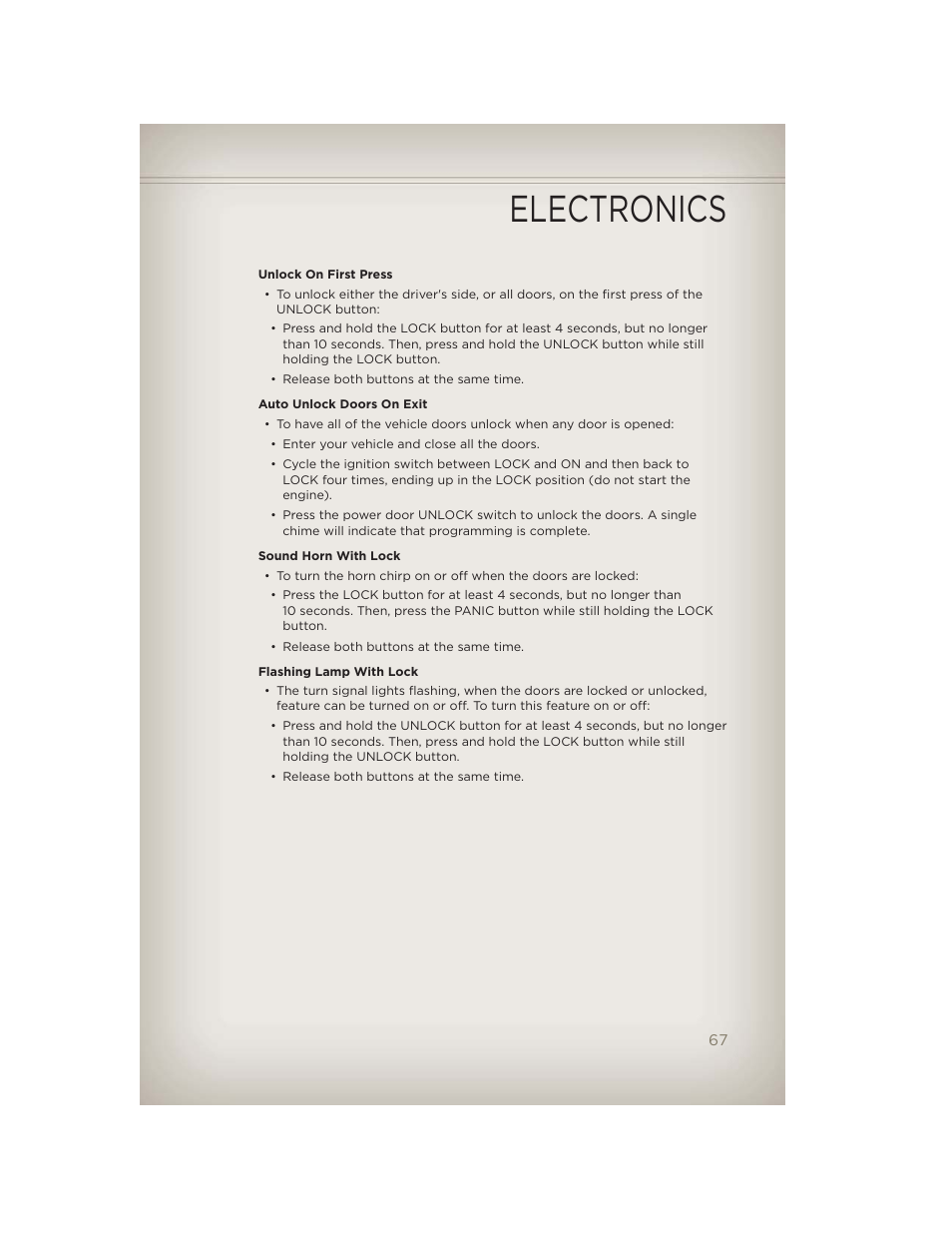 Electronics | Jeep 2012 Liberty - User Guide User Manual | Page 69 / 124