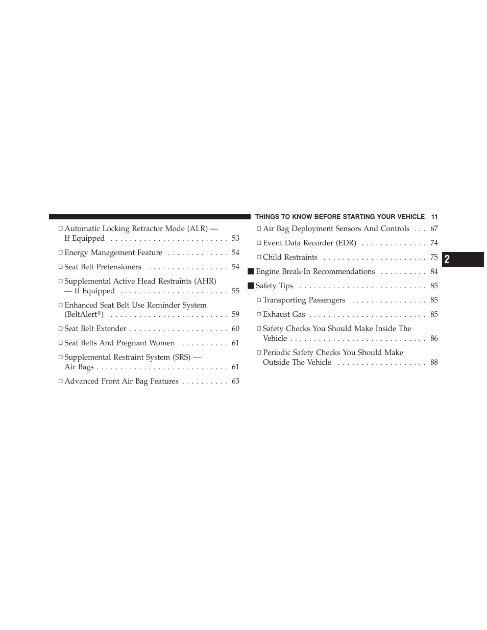 Jeep 2012 Patriot - Owner Manual User Manual | Page 13 / 505