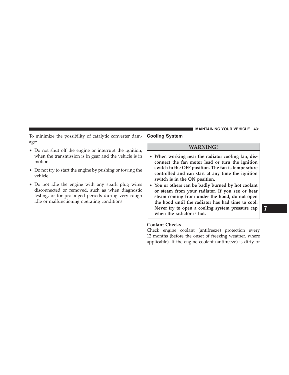 Cooling system | Jeep 2012 Patriot - Owner Manual User Manual | Page 433 / 505