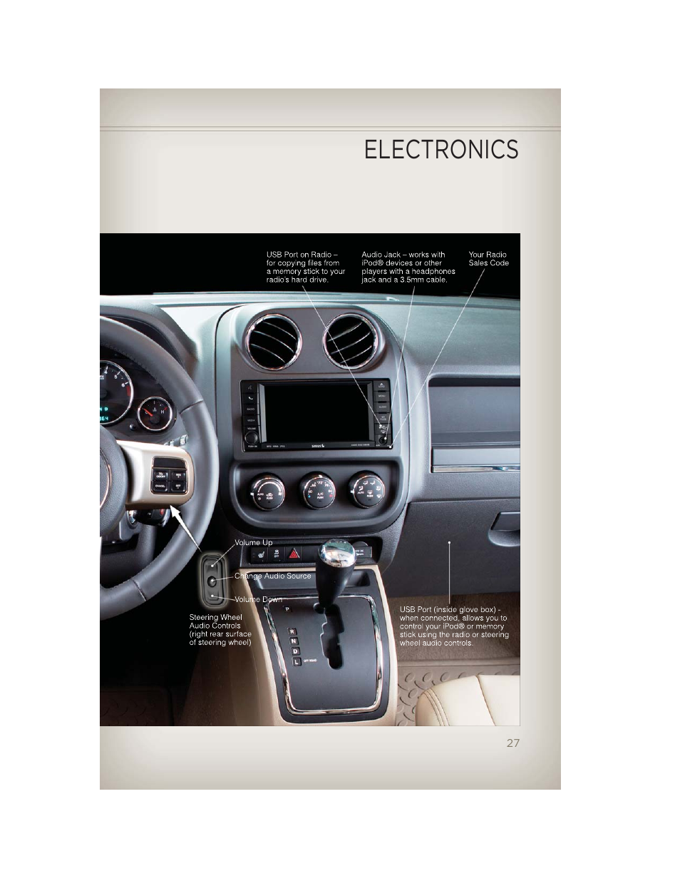 Electronics | Jeep 2012 Patriot - User Guide User Manual | Page 29 / 108