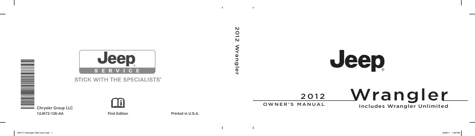 Jeep 2012 Wrangler Unlimited - Owner Manual User Manual | 613 pages