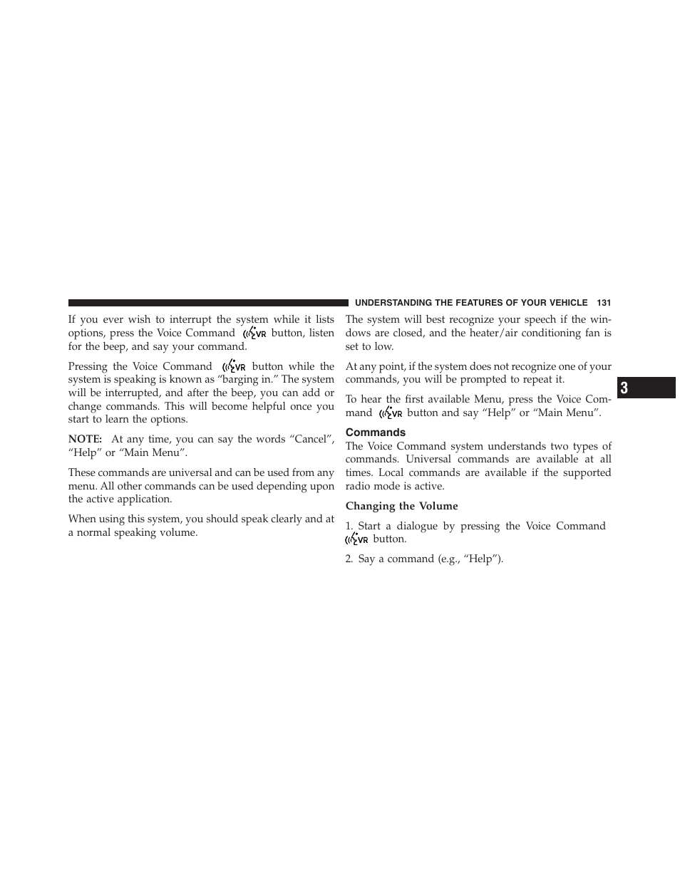 Commands | Jeep 2012 Wrangler Unlimited - Owner Manual User Manual | Page 133 / 613