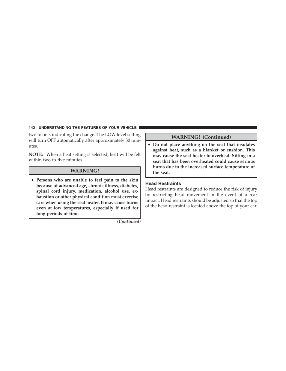 Head restraints | Jeep 2012 Wrangler Unlimited - Owner Manual User Manual | Page 144 / 613