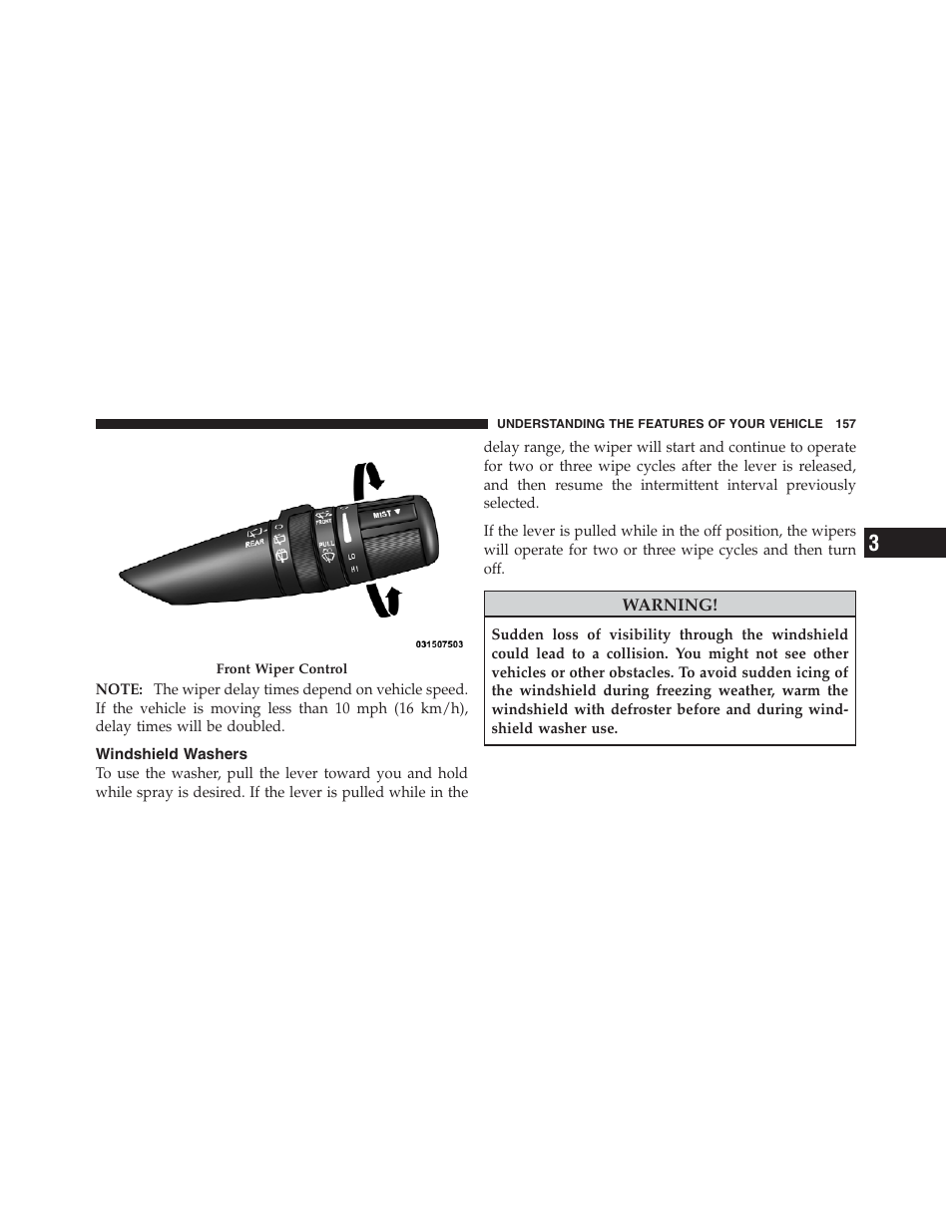 Windshield washers | Jeep 2012 Wrangler Unlimited - Owner Manual User Manual | Page 159 / 613
