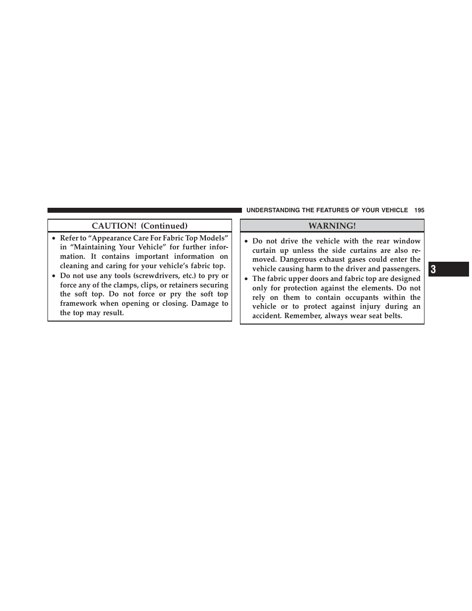 Jeep 2012 Wrangler Unlimited - Owner Manual User Manual | Page 197 / 613