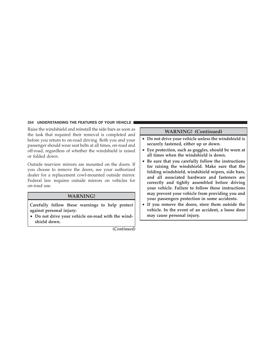 Jeep 2012 Wrangler Unlimited - Owner Manual User Manual | Page 256 / 613