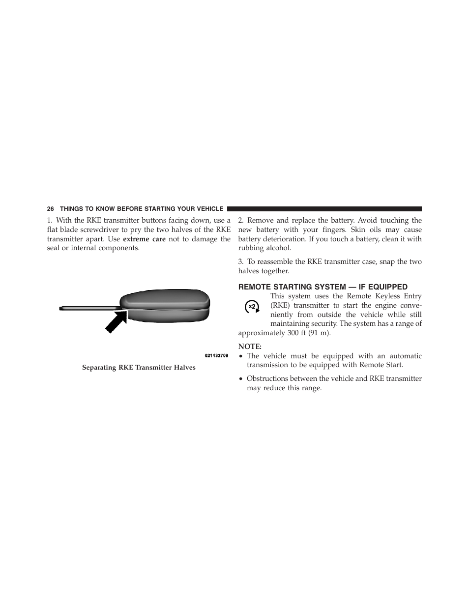 Remote starting system — if equipped | Jeep 2012 Wrangler Unlimited - Owner Manual User Manual | Page 28 / 613